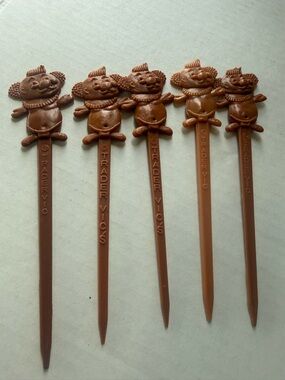 5  Vintage 50s TRADER VICS Swizzle Sticks MENEHUNES Tiki Bar Stirrers